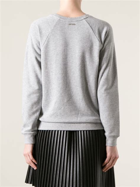 michael kors womens sweatshirts|michael kors grey crewneck sweatshirt.